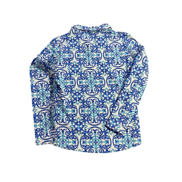 IBKUL Women’s S 1/4 Zip Long Sleeve Activewear Top Multicolor Blue Green UPF - Picture 3 of 6